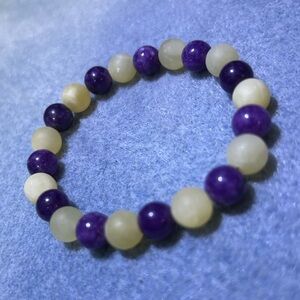 Elegant Purple and Yellow Beaded Bracelet